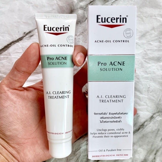Review Kem trị mụn cho da nhạy cảm Eucerin ProAcne Clearing Treatment Eucerin