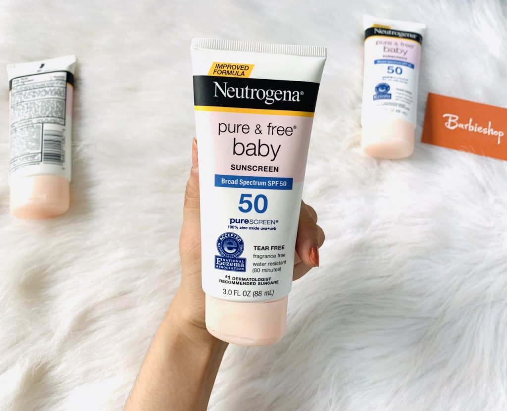 Review Kem chống nắng cho bà bầu Neutrogena Pure & Free Baby Sunscreen Broad Spectrum SPF 50