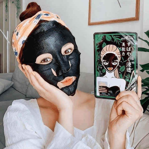 Review mặt nạ giấy trị mụn sexylook tea tree anti blemish black facial mask