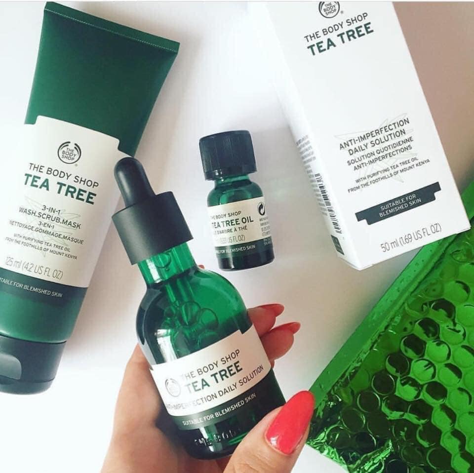Review serum dưỡng da the body shop tea tree anti-imperfection daily solution