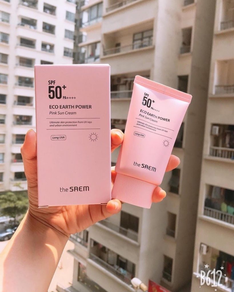 Review Kem chống nắng Hàn Quốc The Saem Eco Earth Pink Sun Cream
