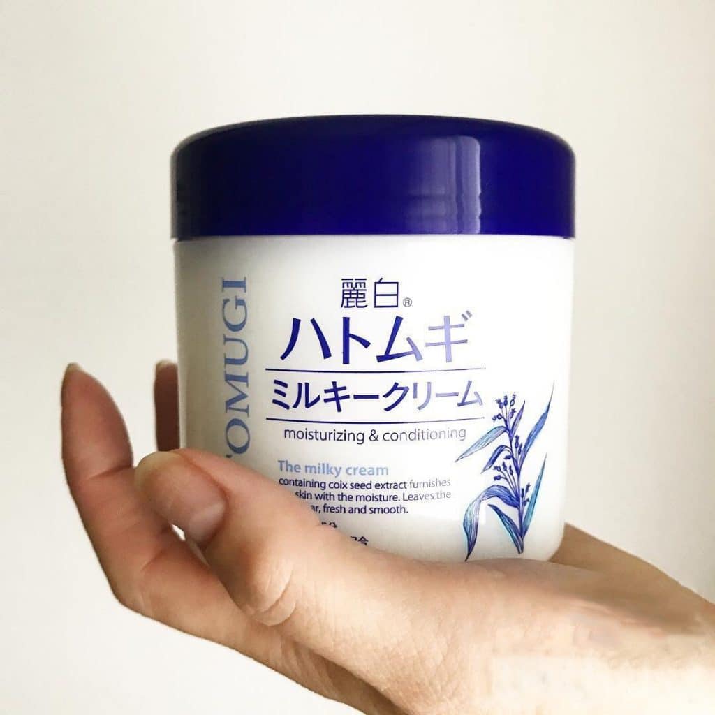 Review Kem dưỡng ẩm của Nhật Reihaku Hatomugi Moisturizing & Conditioning Milky Cream