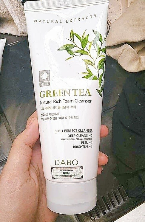 Review Sữa rửa mặt Hàn Quốc Dabo Green Tea 3in1