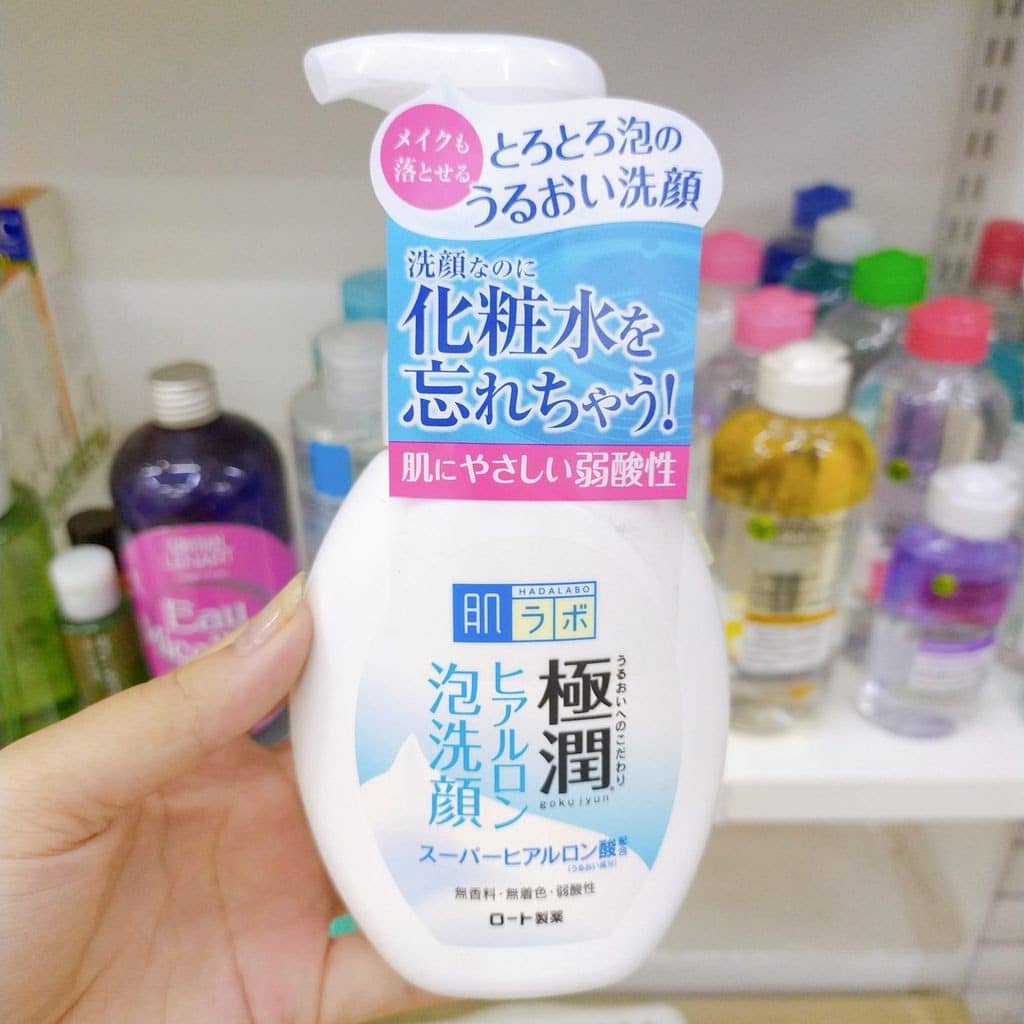 Review Sữa rửa mặt tạo bọt Nhật Bản Hada Labo Gokujyun Foaming Cleanser (màu trắng)