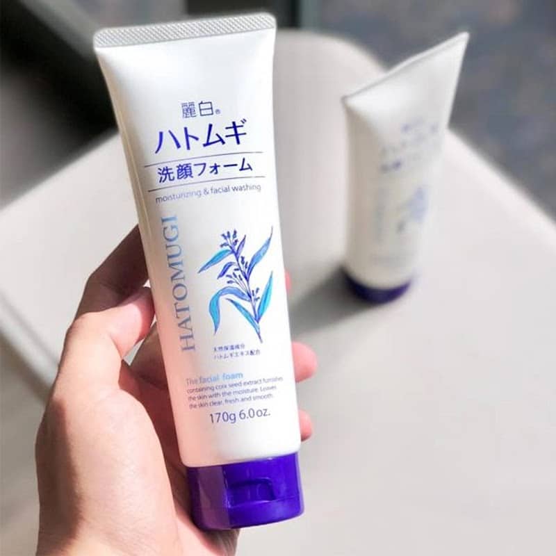 Review Sữa rửa mặt trắng da Nhật Bản Hatomugi Moisturizing & Facial Washing