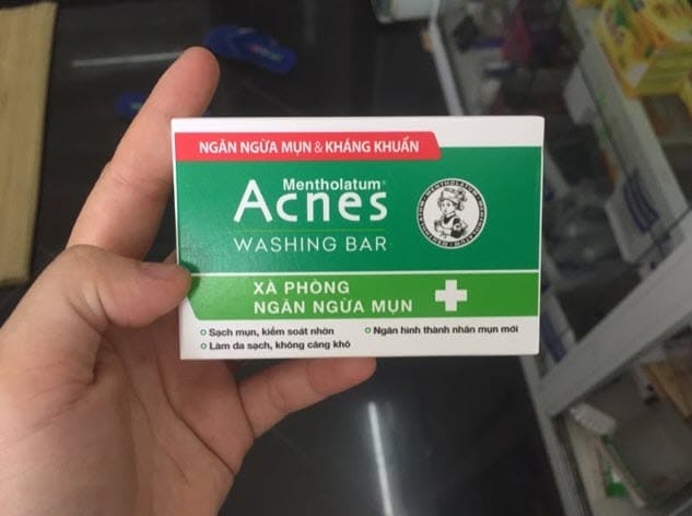 Review Xà phòng trị mụn lưng Acnes Washing Bar