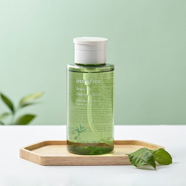 Review nước tẩy trang cho da hỗn hợp thiên dầu innisfree green tea cleansing water