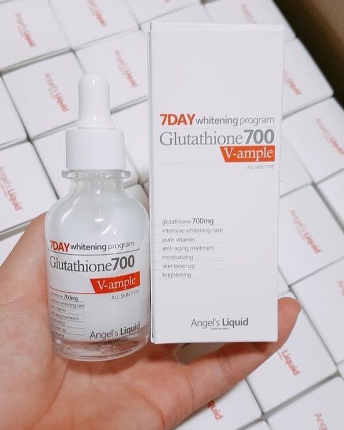 Review serum dưỡng da giá rẻ angel liquid 7 day whitening program glutathione 700 v-ample