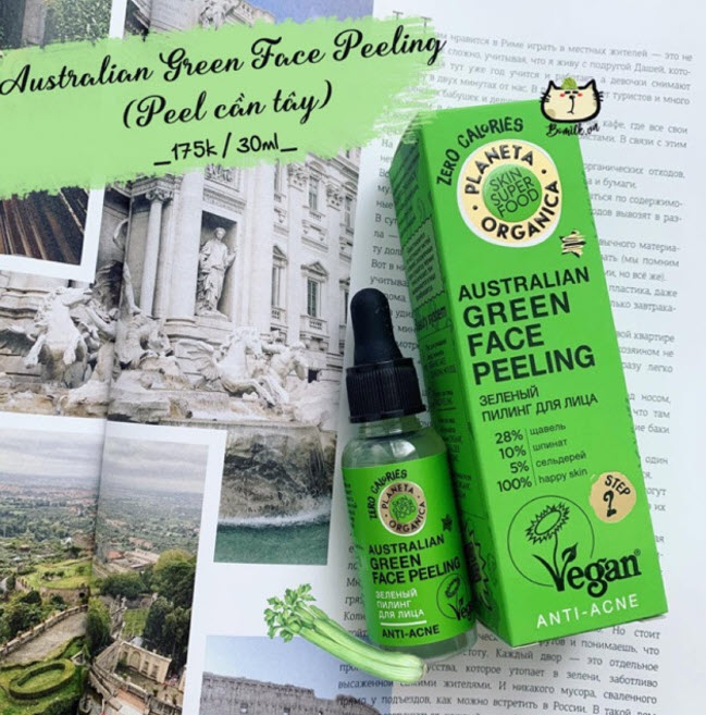 review Tẩy da chết hoá học Planeta Organica Australian Green Peeling Anti-Acne