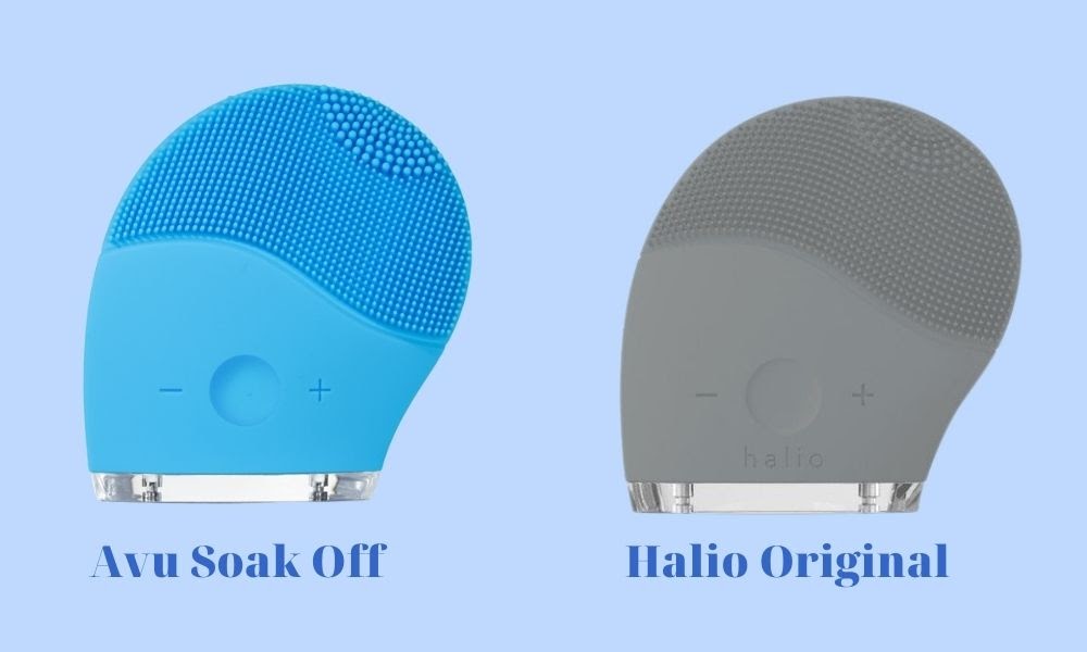 So sánh máy rửa mặt Avu Soak Off và Halio Original
