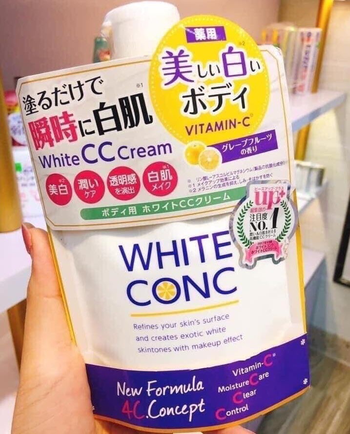 Review kem dưỡng trắng da body của nhật white conc body white cc cream