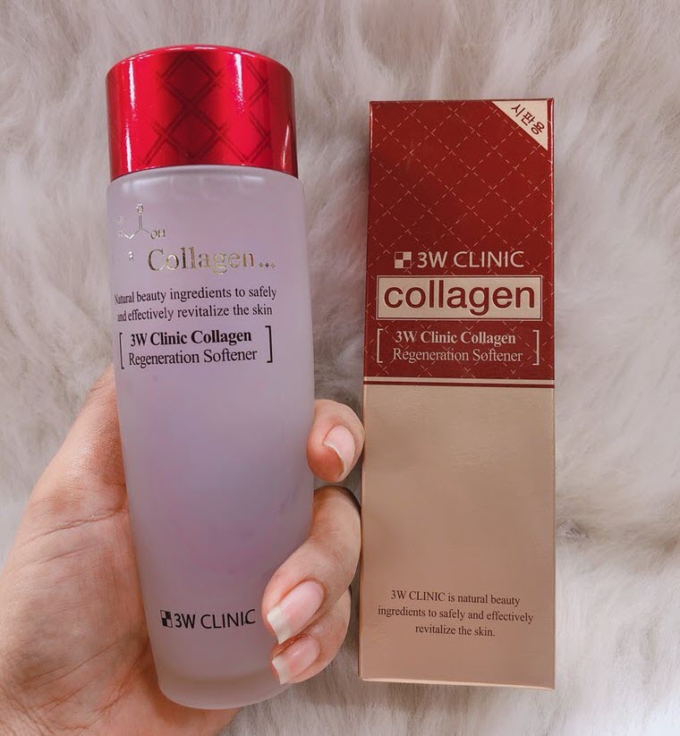 Review Nước hoa hồng 3W Clinic Collagen Regeneration Softener Hàn Quốc